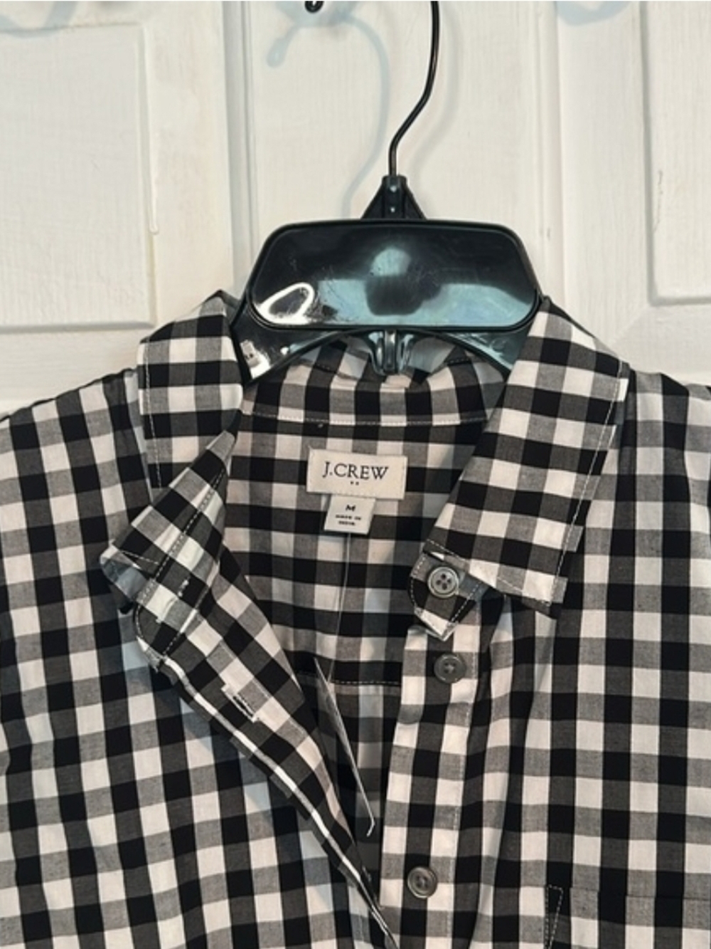 J. Crew Black and White Gingham Button-Down Shirt - Picture 3 of 4